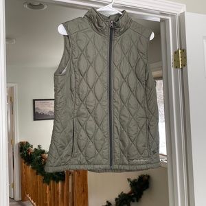 Olive Green Insulated Eddie Bauer Vest, Size Large
